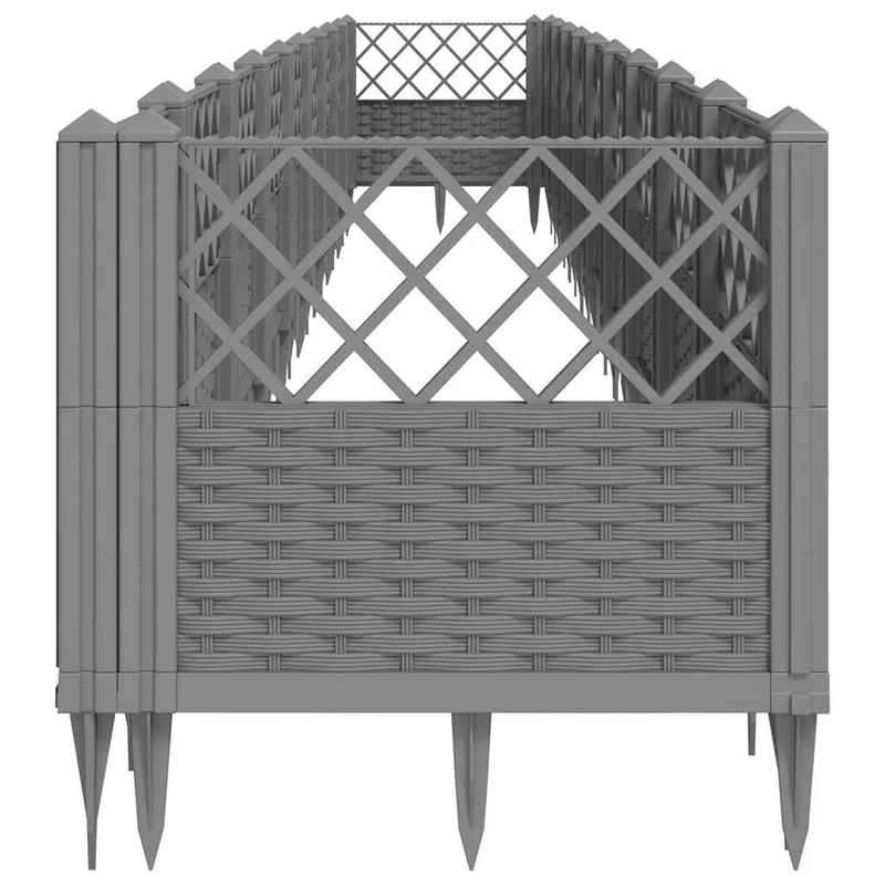 Jardinera Con Clavijas Pp Gris Claro 363,5x43,5x43,5 Cm