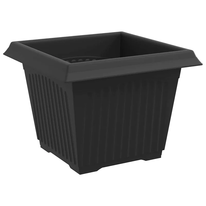 Macetas 24 Uds. Negro Plástico