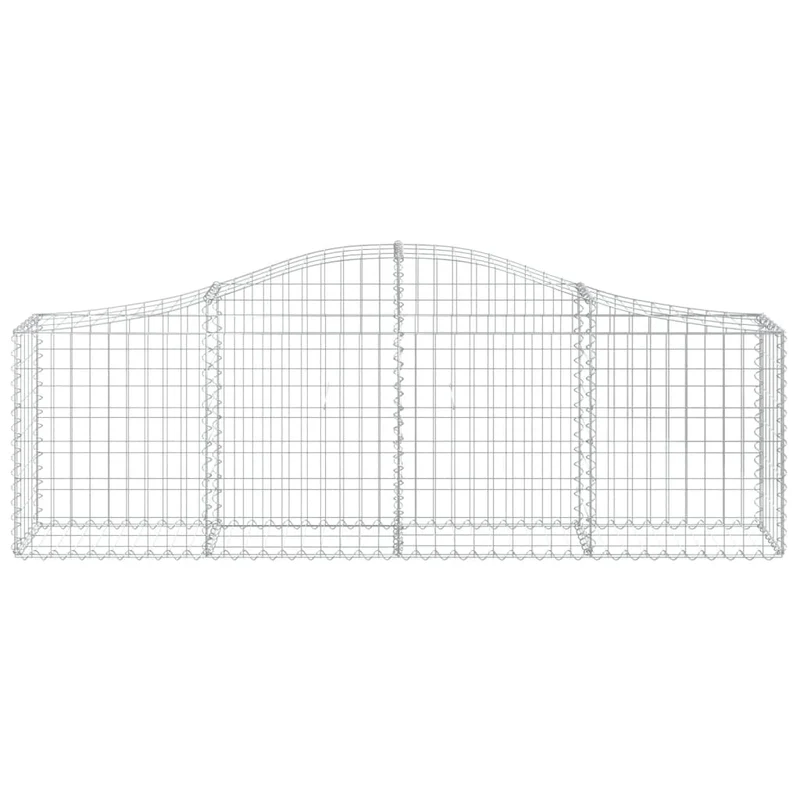 Cestas De Gaviones 13 Uds Forma De Arco Hierro 200x30x60/80 Cm