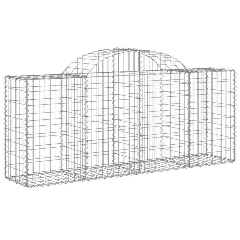 Cestas De Gaviones 18 Uds Forma De Arco Hierro 200x50x80/100 Cm