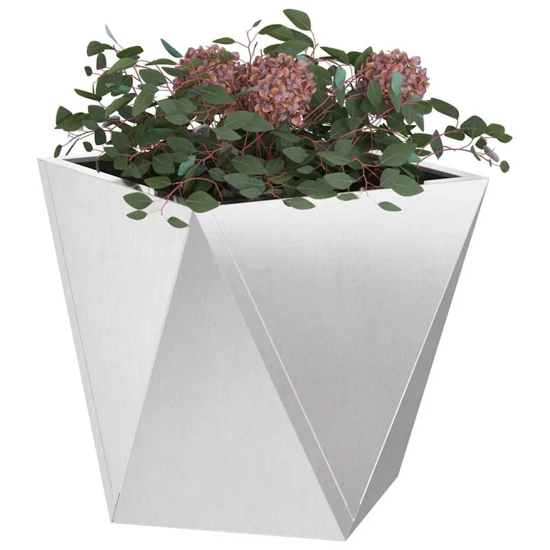 Jardinera Plateado 40 X 40 X 40 Cm Acero Inoxidable