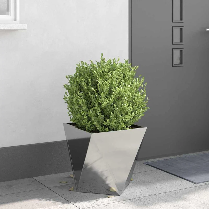 Jardinera Plateado 40 X 40 X 40 Cm Acero Inoxidable