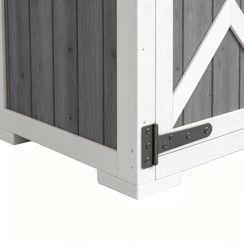 Outsunny Caseta De Jardín De Madera 105x55x179 Cm Con 4 Estantes Extraíbles