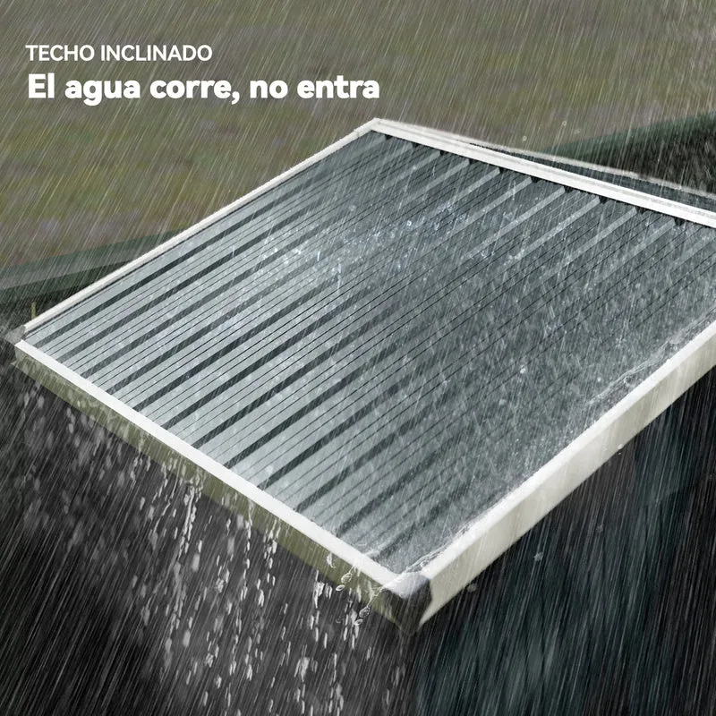 Outsunny Caseta De Jardín Exterior 1,1 M² 136x87x176 Cm Puerta Corredera Gris