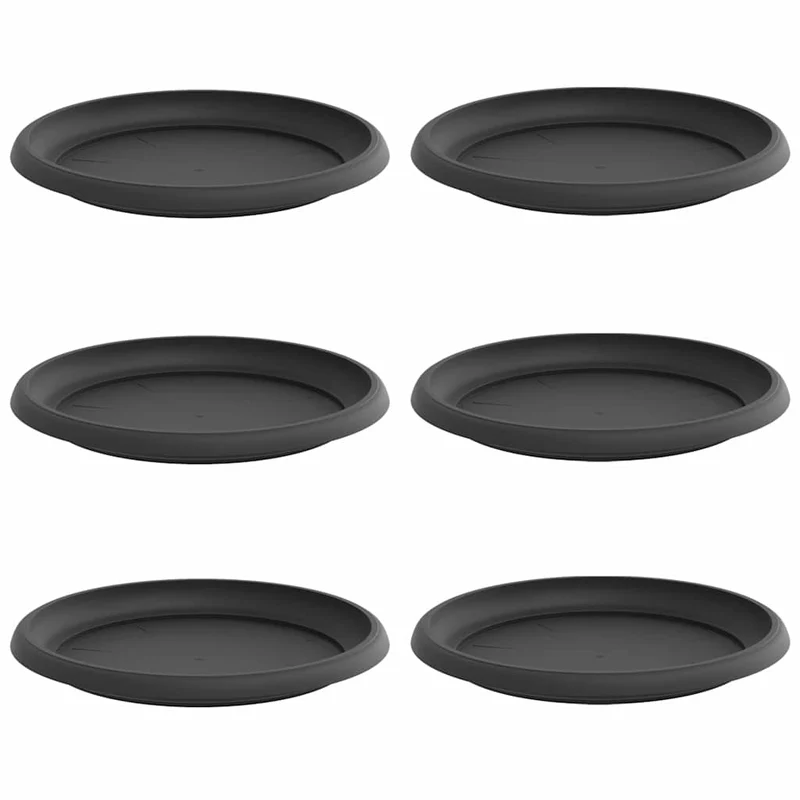 Bandeja Redonda Para Flores 6 Uds. Negro Ø 23,5 X 2,5 Cm