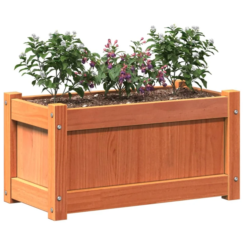 Jardineras De Exterior 2 Uds Madera Maciza De Pino Marrón Cera