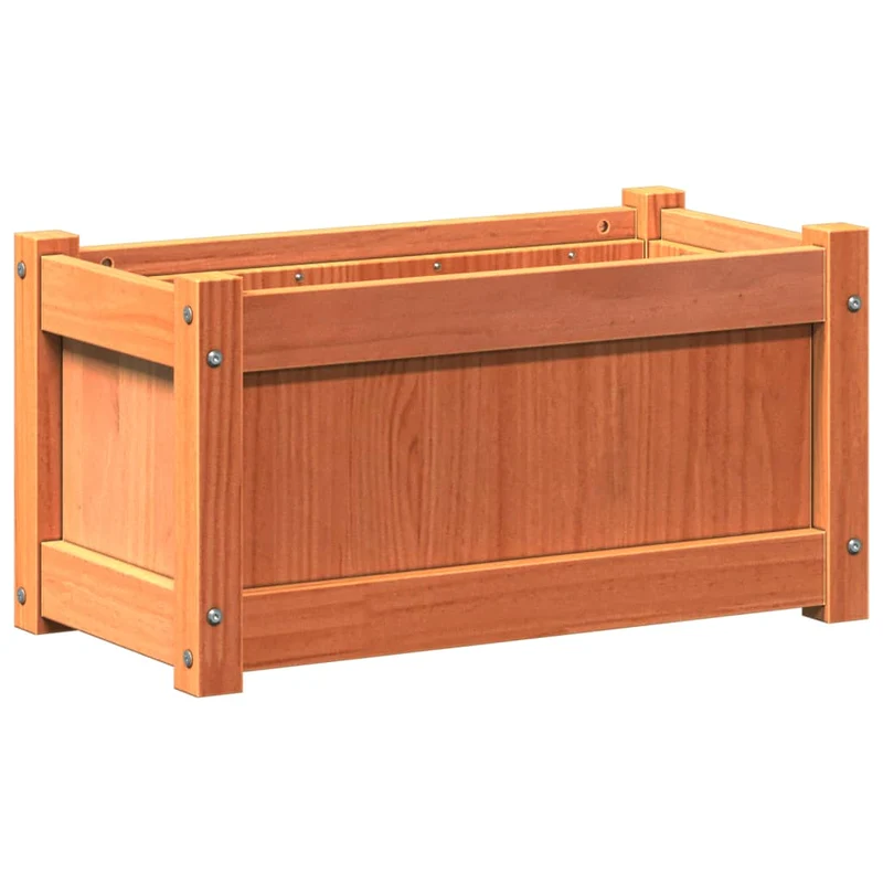 Jardineras De Exterior 2 Uds Madera Maciza De Pino Marrón Cera