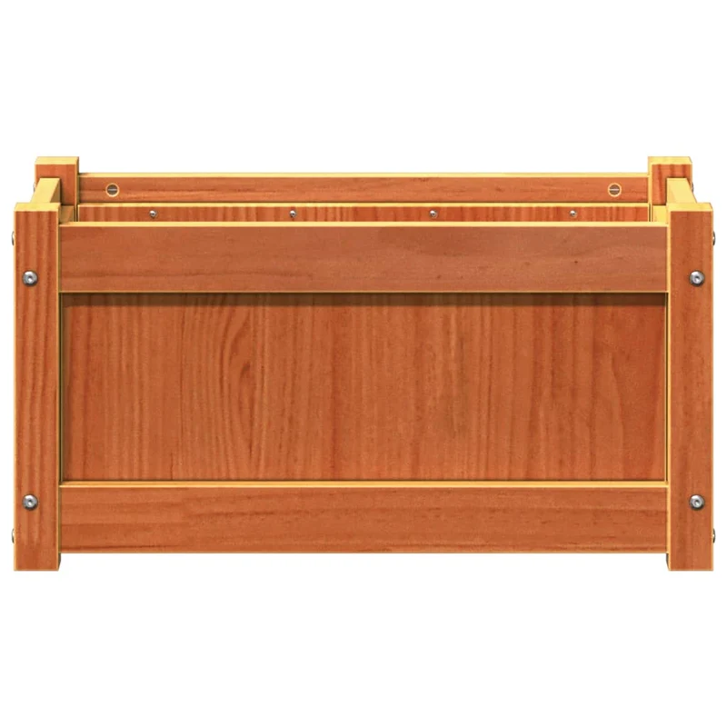 Jardineras De Exterior 2 Uds Madera Maciza De Pino Marrón Cera