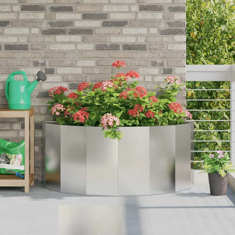 Jardinera Plateado 120 X 60 X 50 Cm Acero Inoxidable