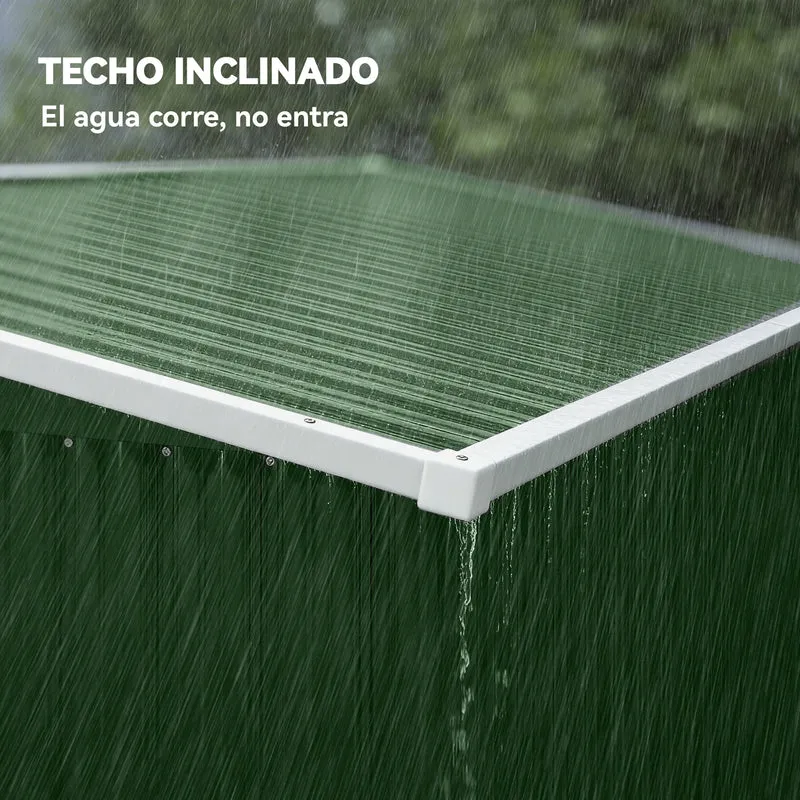 Outsunny Caseta De Jardín Exterior 2,7 M² 234x132x185 Cm Triple Puerta Verde
