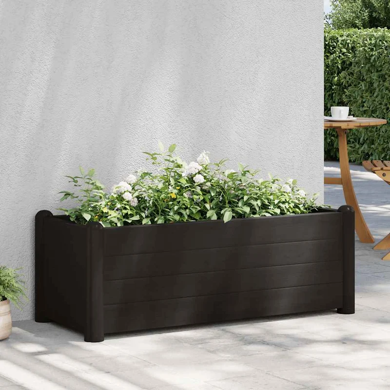 Arriate Elevado De Jardín Pp Gris Antracita 100x43x35 Cm