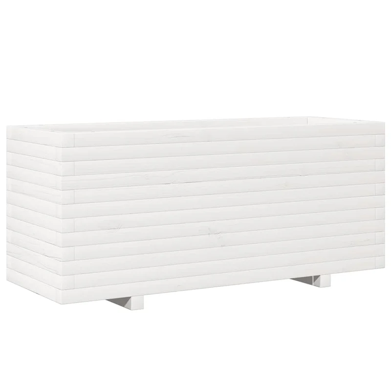 Jardinera Madera Maciza De Pino Blanco 110x40x49,5 Cm