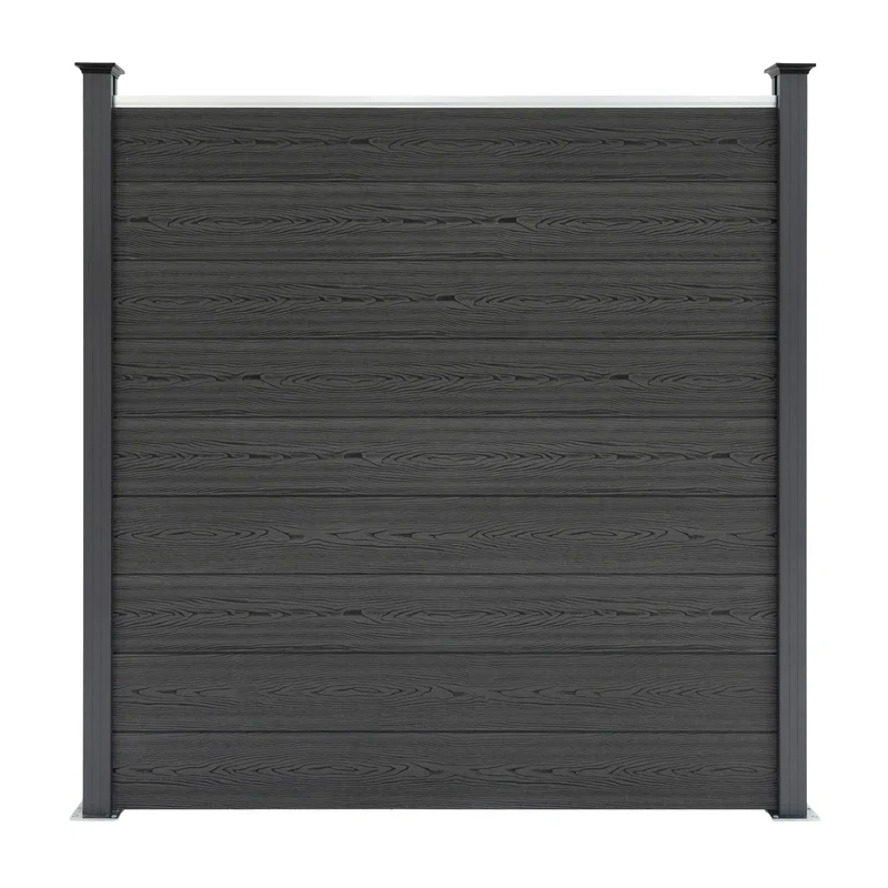 Vallas Para Exteriores De Wpc Y Aluminio - 9x Paneles + 10x Postes | Gris
