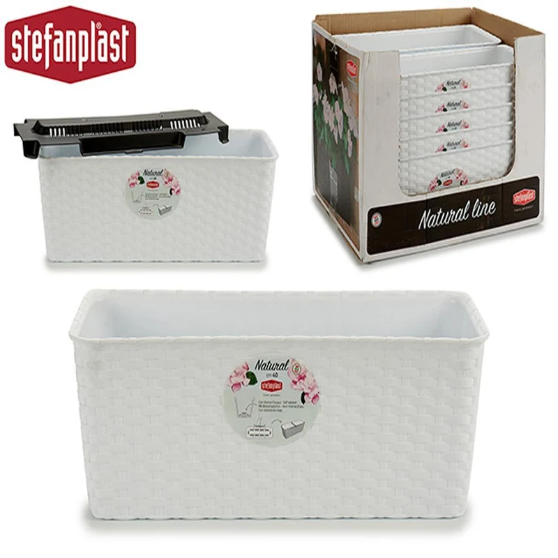 Jardinera Reserva Agua 50 Cm Blanca