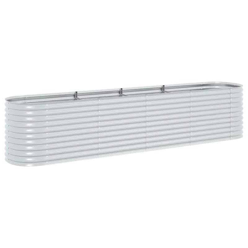 Arriate De Acero Galvanizado Plateado 400x80x81 Cm