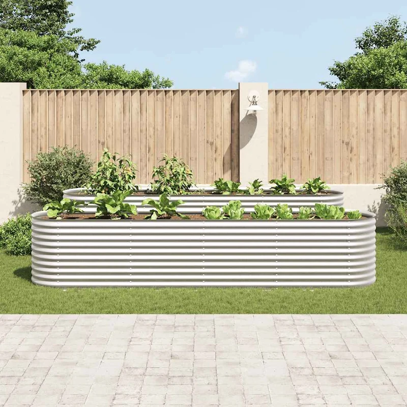 Arriate De Acero Galvanizado Plateado 400x80x81 Cm