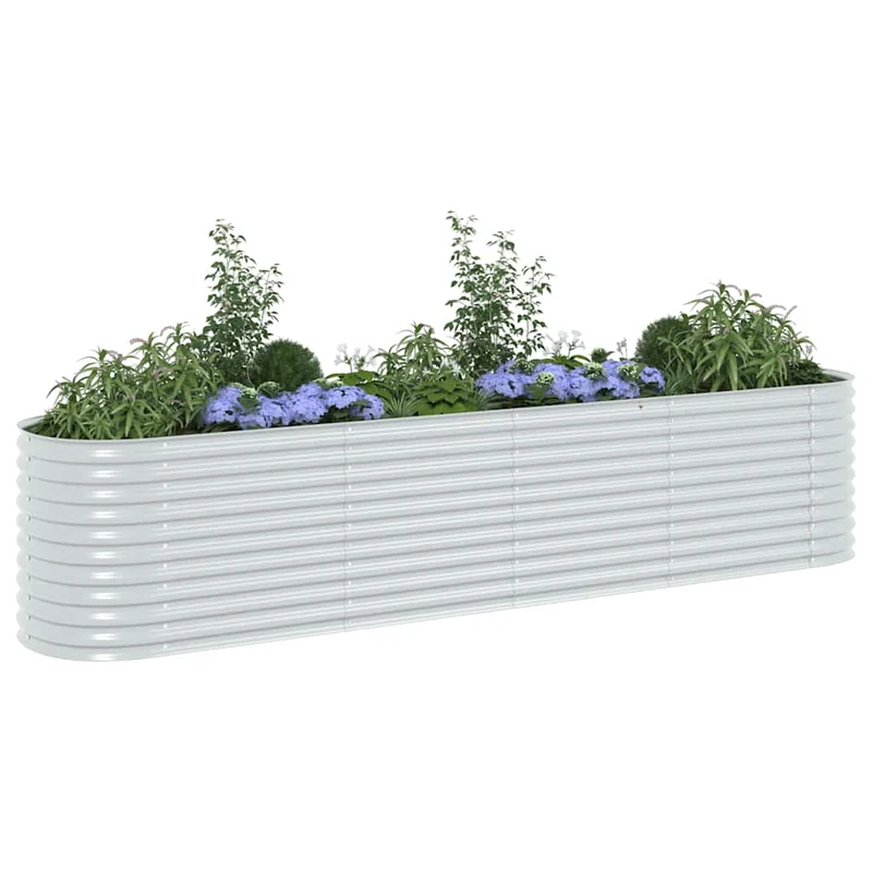 Arriate De Acero Galvanizado Plateado 400x80x81 Cm