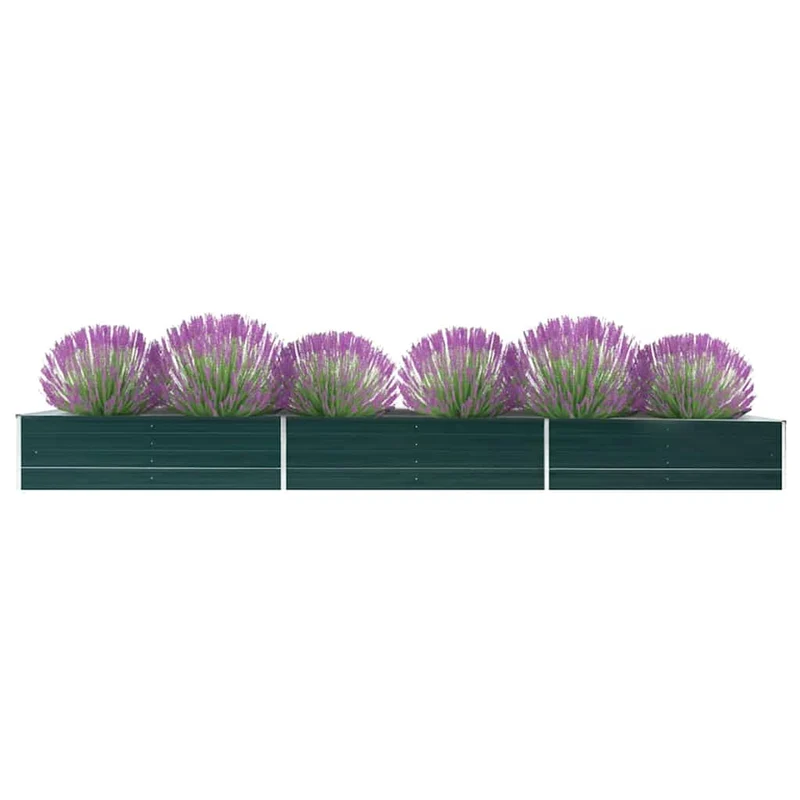 Arriate De Jardín De Acero Galvanizado Verde 480x80x45 Cm