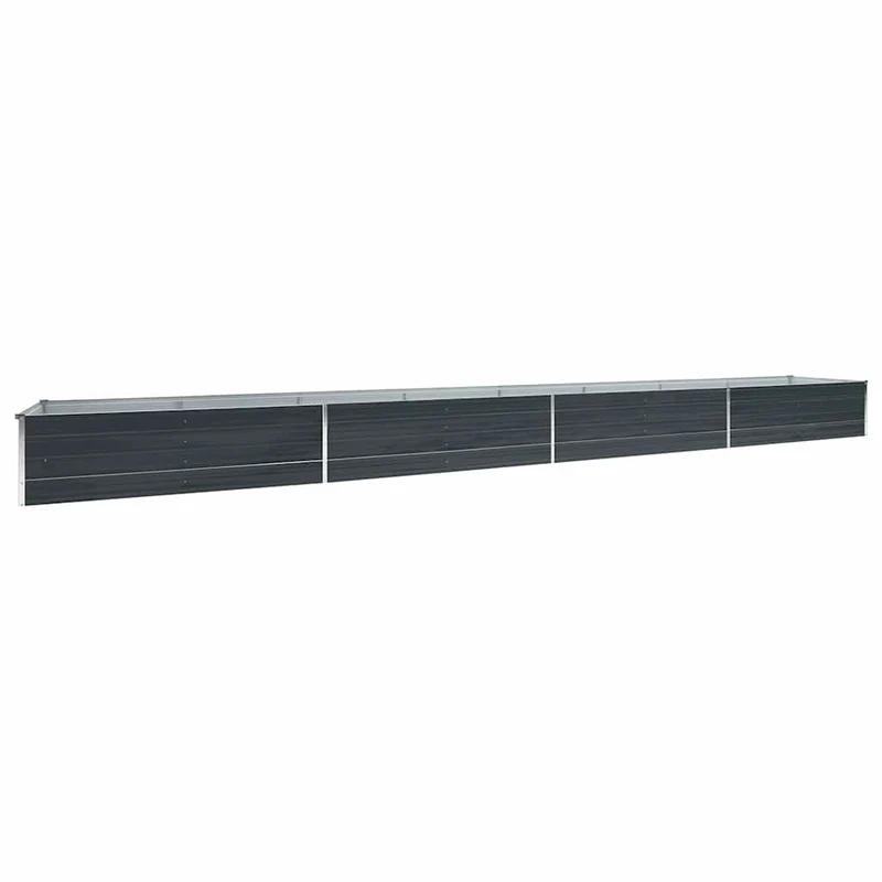 Arriate De Acero Galvanizado Gris Antracita 600x80x45 Cm