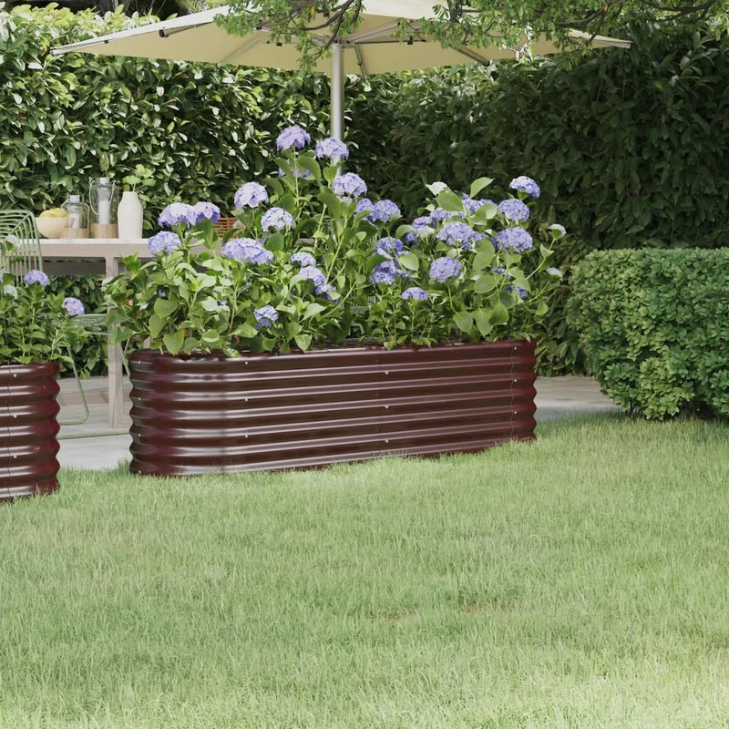 Jardinera Arriate Acero Galvanizado Marrón 152x40x36 Cm