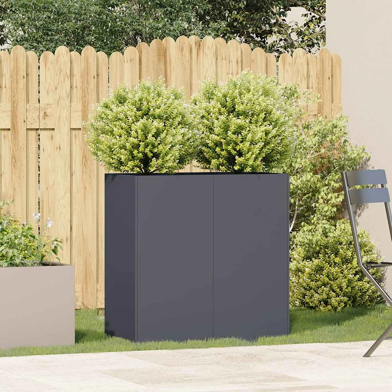 Jardinera De Acero Laminado En Frío Antracita 80x40x80 Cm