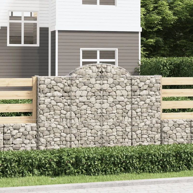 Cestas Gaviones 6 Uds Forma De Arco Hierro 200x50x140/160 Cm