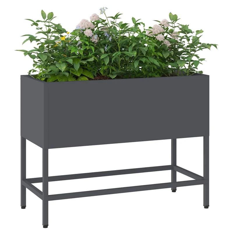 Jardinera Elevada Antracita 60 X 26 X 45 Cm Acero