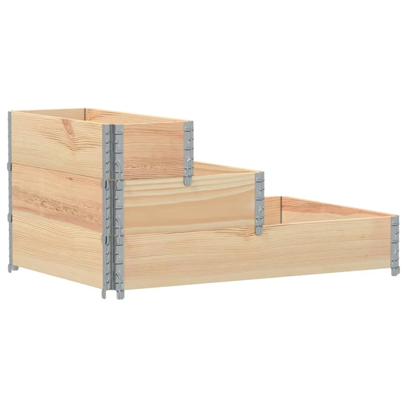 Arriate Elevado De 3 Niveles Madera Maciza De Pino 120x80 Cm