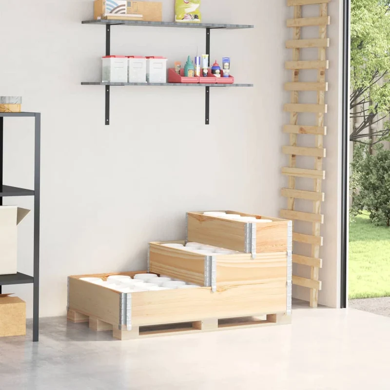 Arriate Elevado De 3 Niveles Madera Maciza De Pino 120x80 Cm