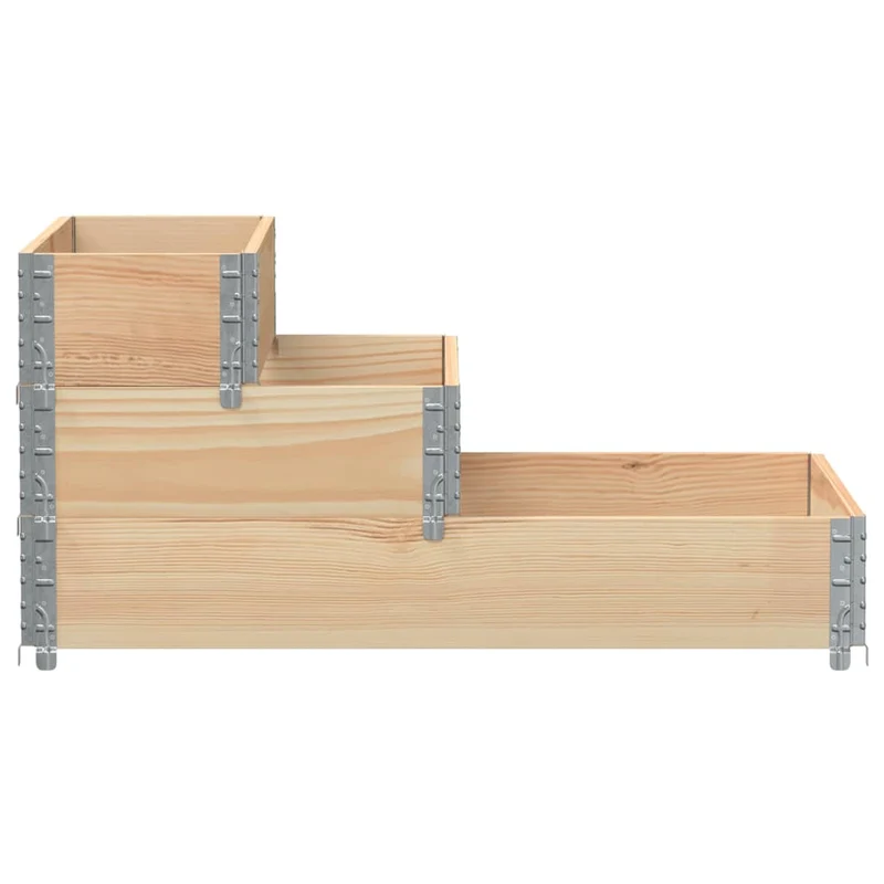 Arriate Elevado De 3 Niveles Madera Maciza De Pino 120x80 Cm