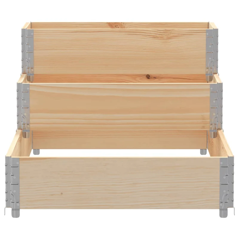 Arriate Elevado De 3 Niveles Madera Maciza De Pino 120x80 Cm