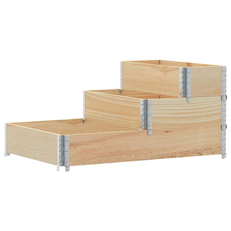 Arriate Elevado De 3 Niveles Madera Maciza De Pino 120x80 Cm