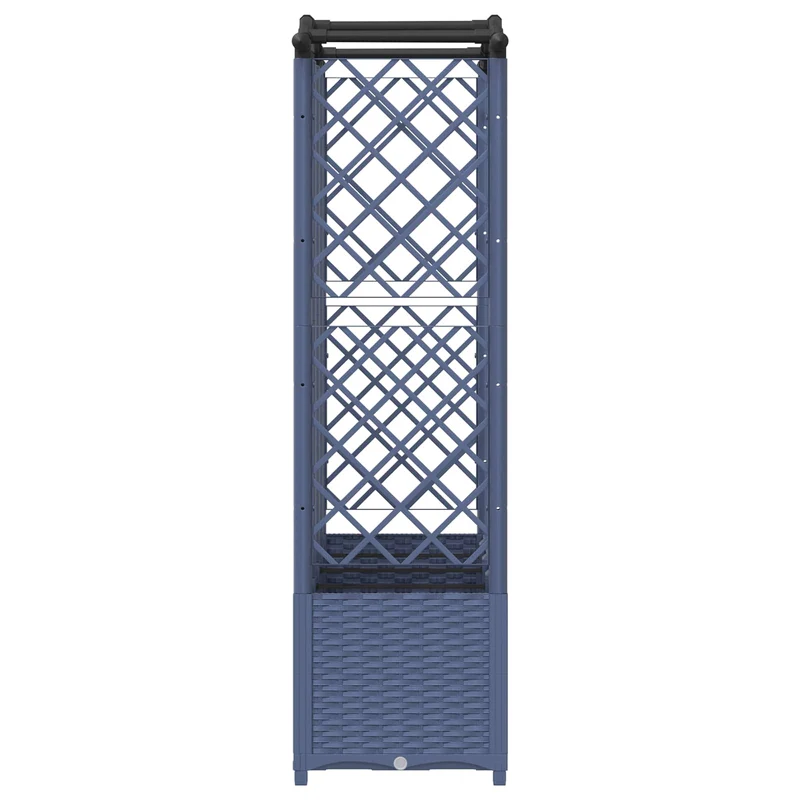 Cama Elevada Con Trellis Y Techo Gris 204 X 40 X 138 Cm Pp