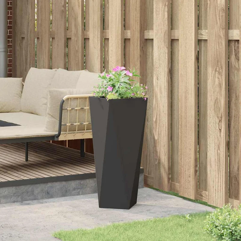 Jardinera Negro 30 X 30 X 75 Cm Acero