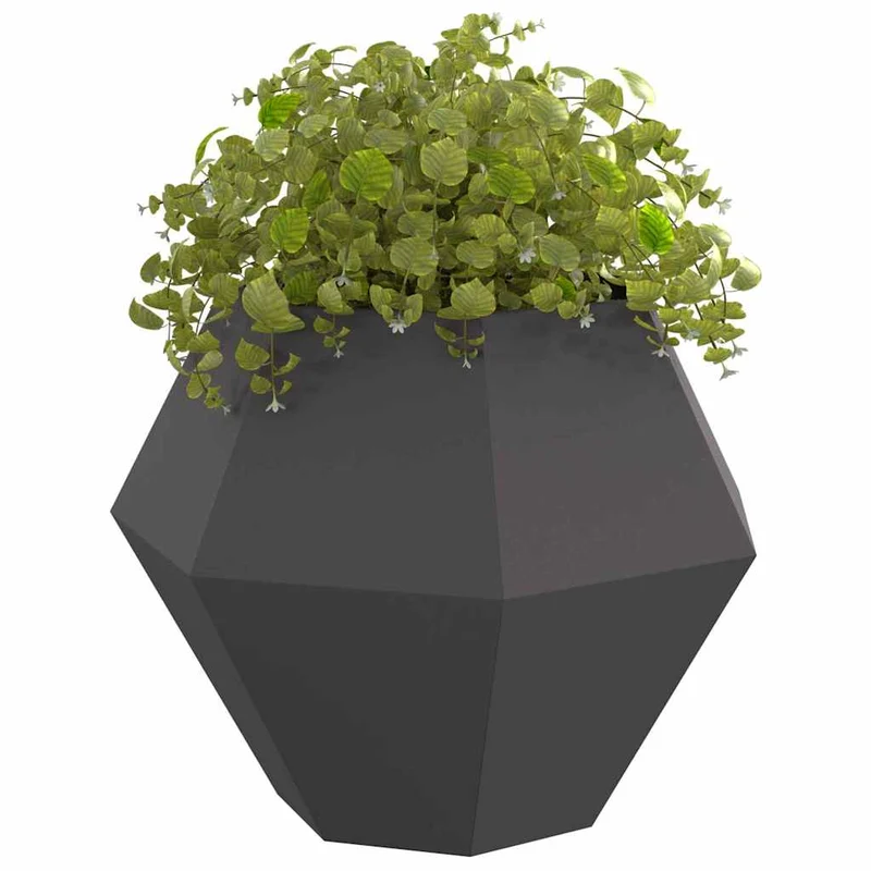 Jardinera 2 Uds. Negro 100 X 100 X 80 Cm Acero