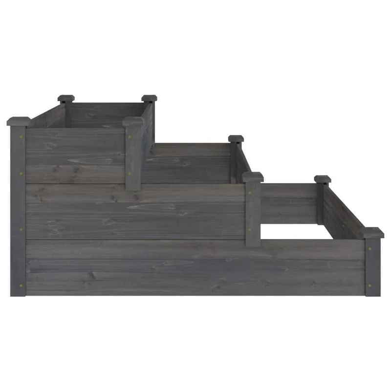 Jardinera Arriate Madera Maciza De Abeto Gris 120x120x56 Cm