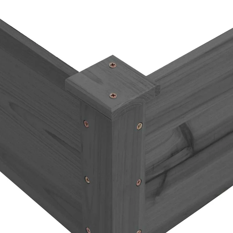 Jardinera Arriate Madera Maciza De Abeto Gris 120x120x56 Cm