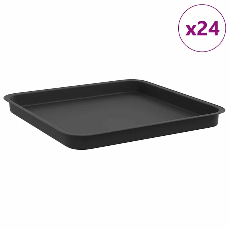 Bandeja Cuadrada Para Flores 24 Uds. Negro 36 X 36 X 3 Cm
