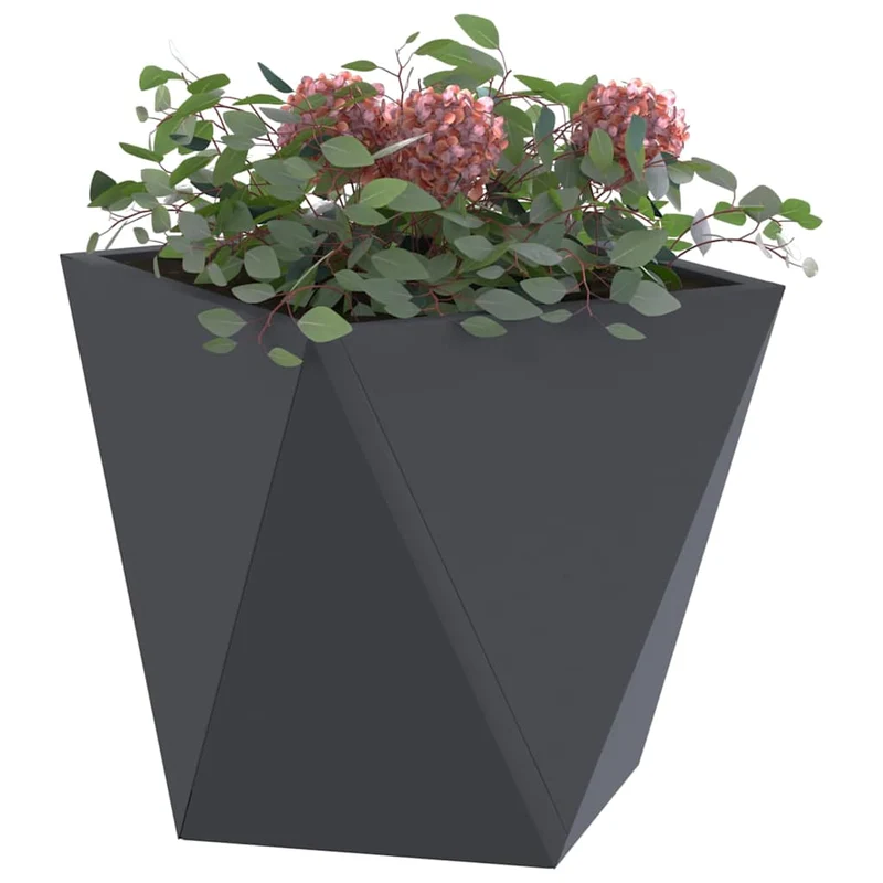 Jardinera 2 Uds. Antracita 30 X 30 X 30 Cm Acero