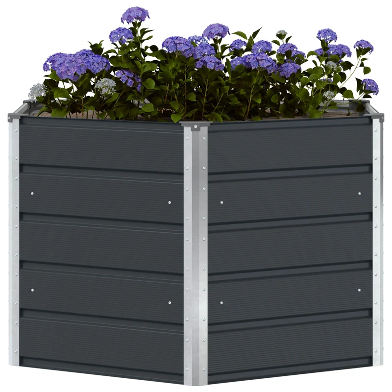 Jardinera Antracita 129 X 129 X75 Cm Acero