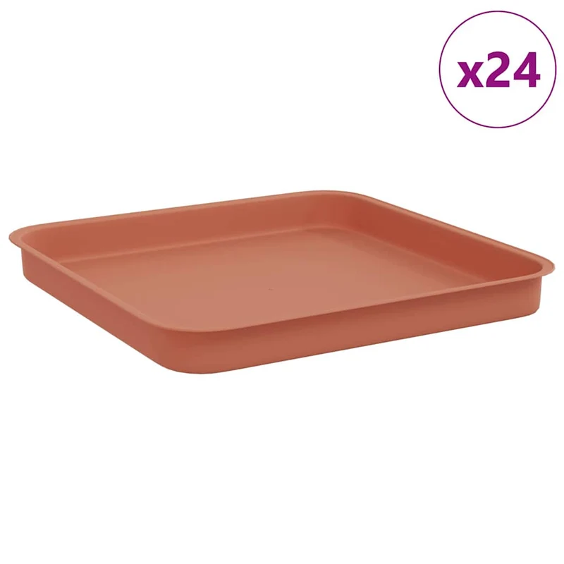 Bandeja Cuadrada Para Flores 24 Uds. Rojo Ladrillo Plástico