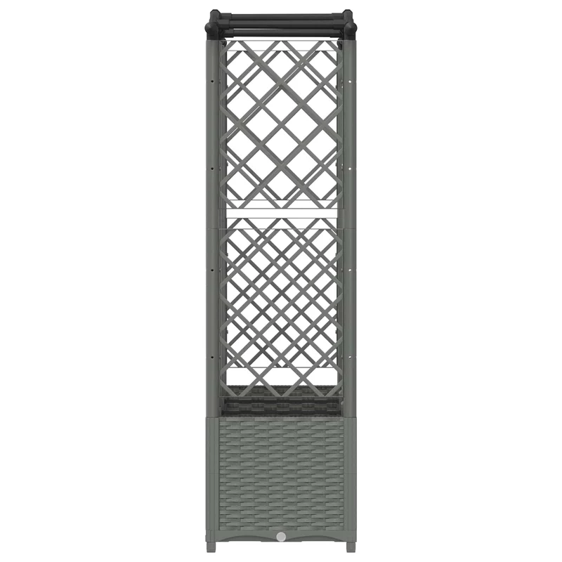 Cama Elevada Con Trellis Y Techo Gris Claro 163 X 40 X 138 Cm