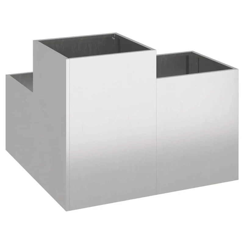 Maceta Para Jardín Plateado 80 X 80 X 60 Cm Acero Inoxidable