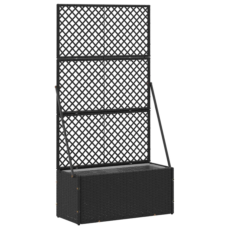 Jardín Enrejado Macetero Negro 70 X 30 X 135 Cm Metal