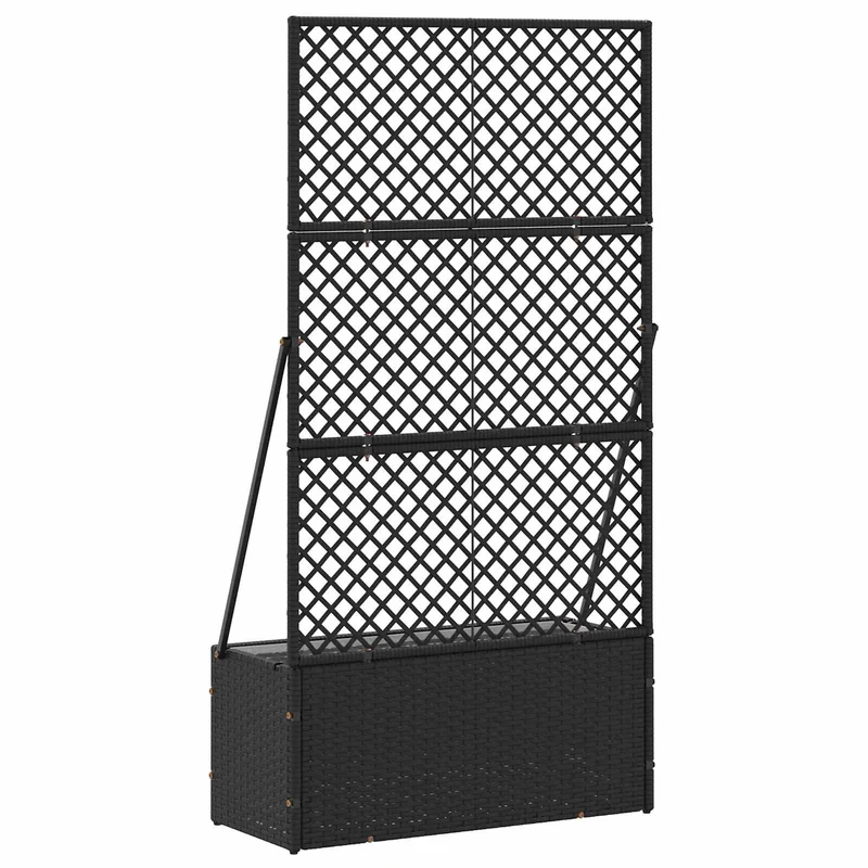Jardín Enrejado Macetero Negro 70 X 30 X 135 Cm Metal