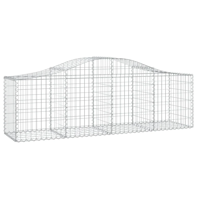 Cestas De Gaviones 8 Uds Forma De Arco Hierro 200x50x60/80 Cm