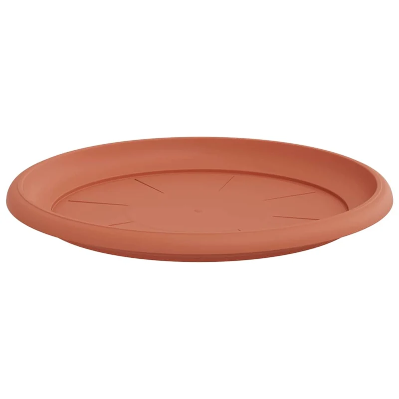 Bandeja Redonda Para Flores 24 Uds. Rojo Ladrillo Ø 27 X 2,5 Cm