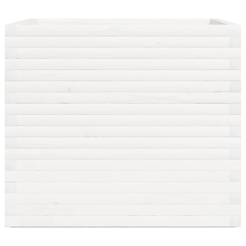 Jardinera De Madera Maciza De Pino Blanca 80x80x72 Cm