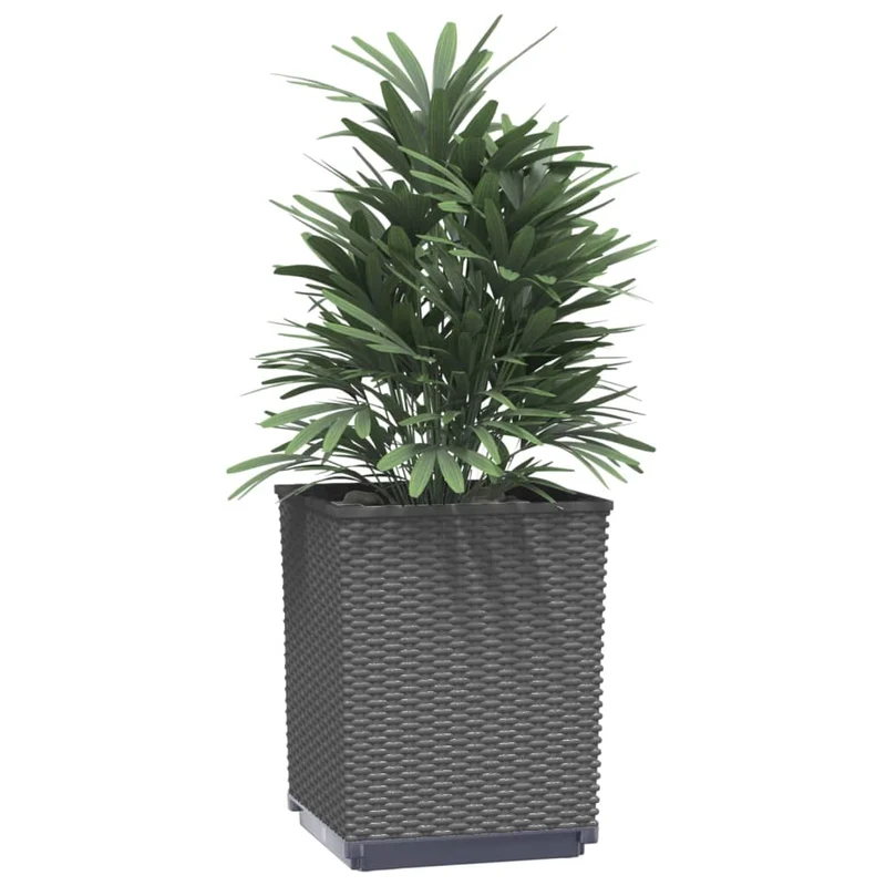 Jardineras 4 Uds Polipropileno Negro 30x30x37 Cm