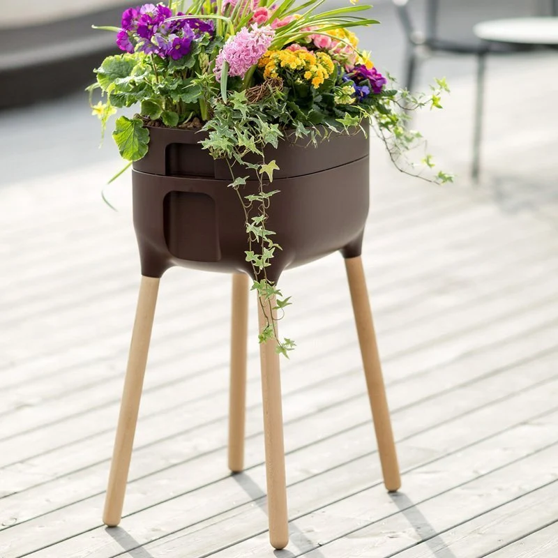 Jardinera Elevada Urbalive High Marrón Con Auto-riego